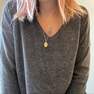 Fuzzy texture grey sweater